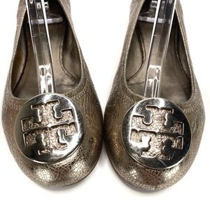 Tory Burch Reva Rose Gold Metallic Ballerina Flats